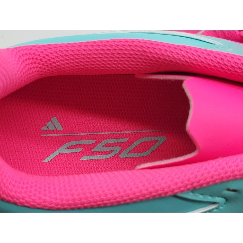 Adidas F50 Club Messi Firm FG/MG Mens‎ 10.5 Cyan Aqua Pink Soccer Cleats IH0929